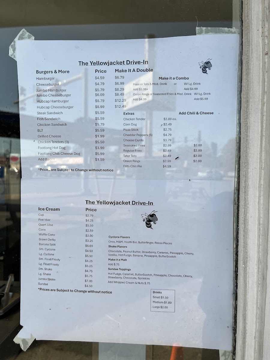 Menu Yellowjacket Drive-In-9